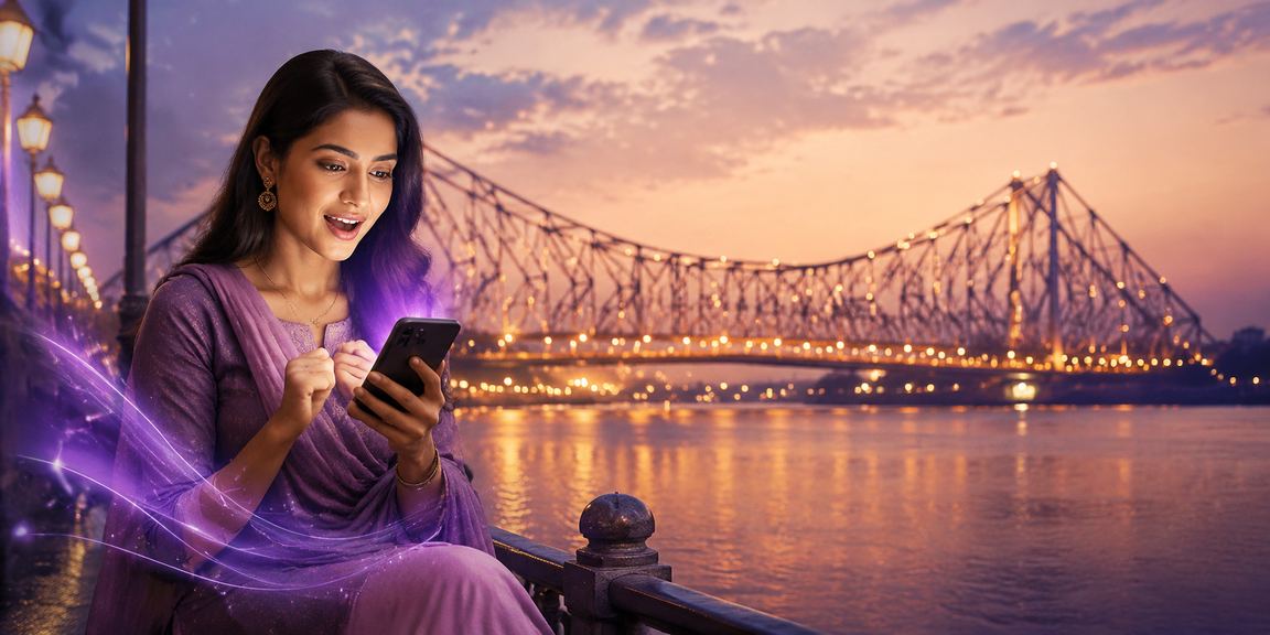 User making seamless payment using mobile apps in Kolkata